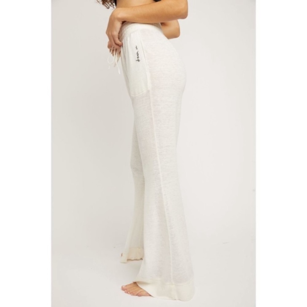 Free People Cozy Cool Lounge Wide Leg Pants Ivory - Picture 5 of 14